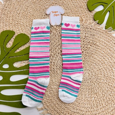  Inverno 2025 - Conj. Blusa Joaninhas, Short Saia e Meias Corações - Lilás e Verde